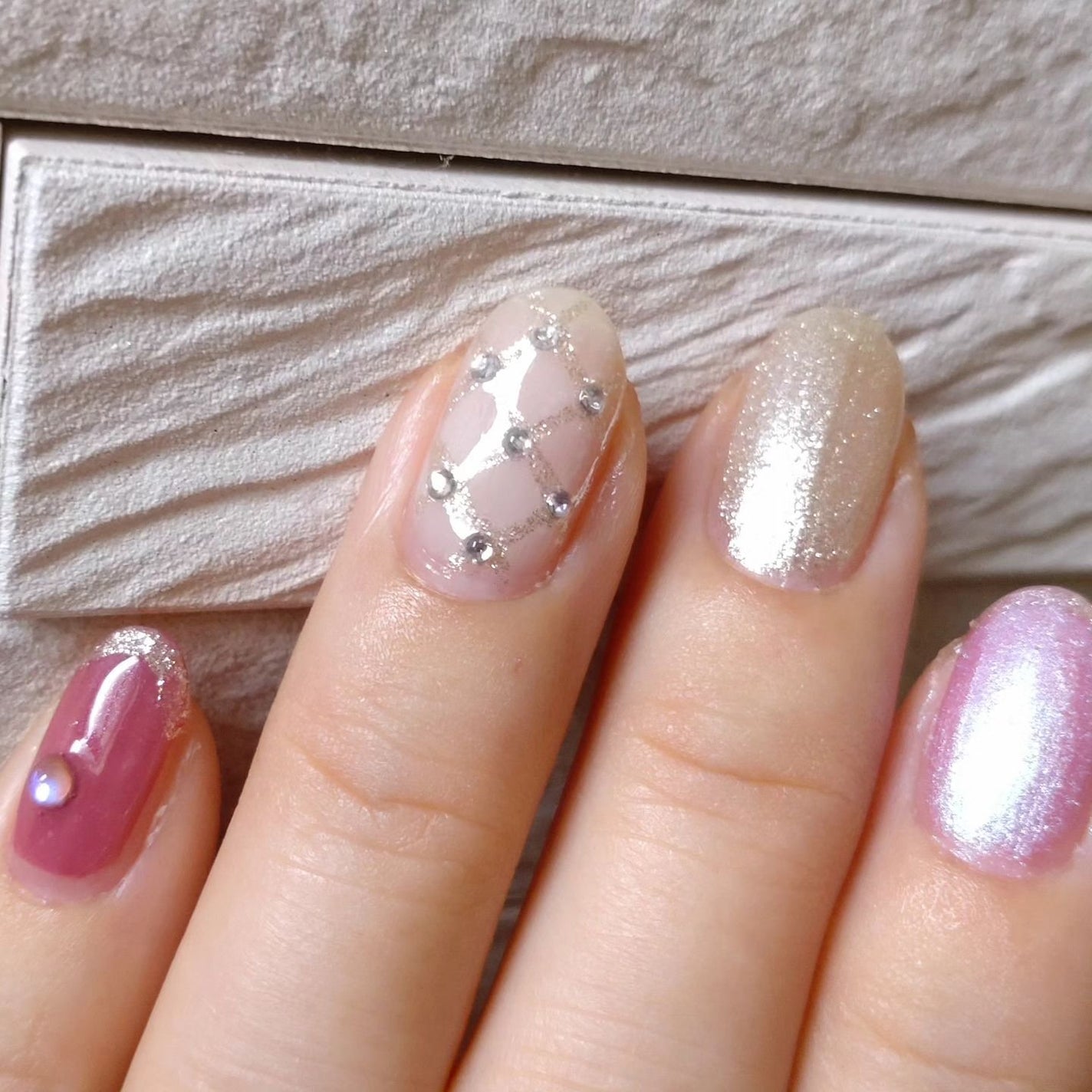 ミルクティ on LIPS 「✴✴#きゅーーーとがぁりぃネイル💖✴キルティングもどき……とい..」(4枚目)