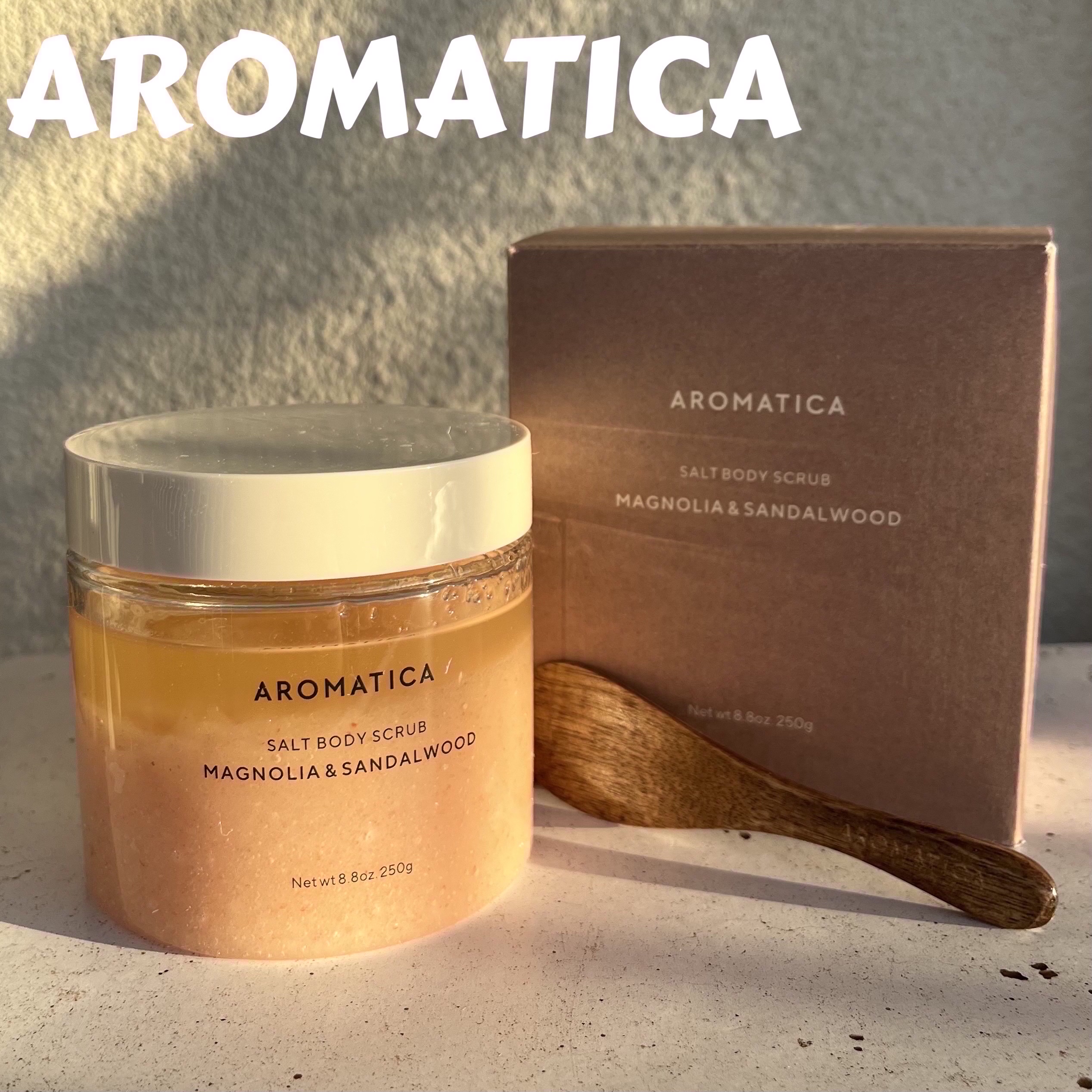 ソルトボディスクラブマグノリア＆サンダルウッド/AROMATICA/ボディスクラブを使ったクチコミ（1枚目）