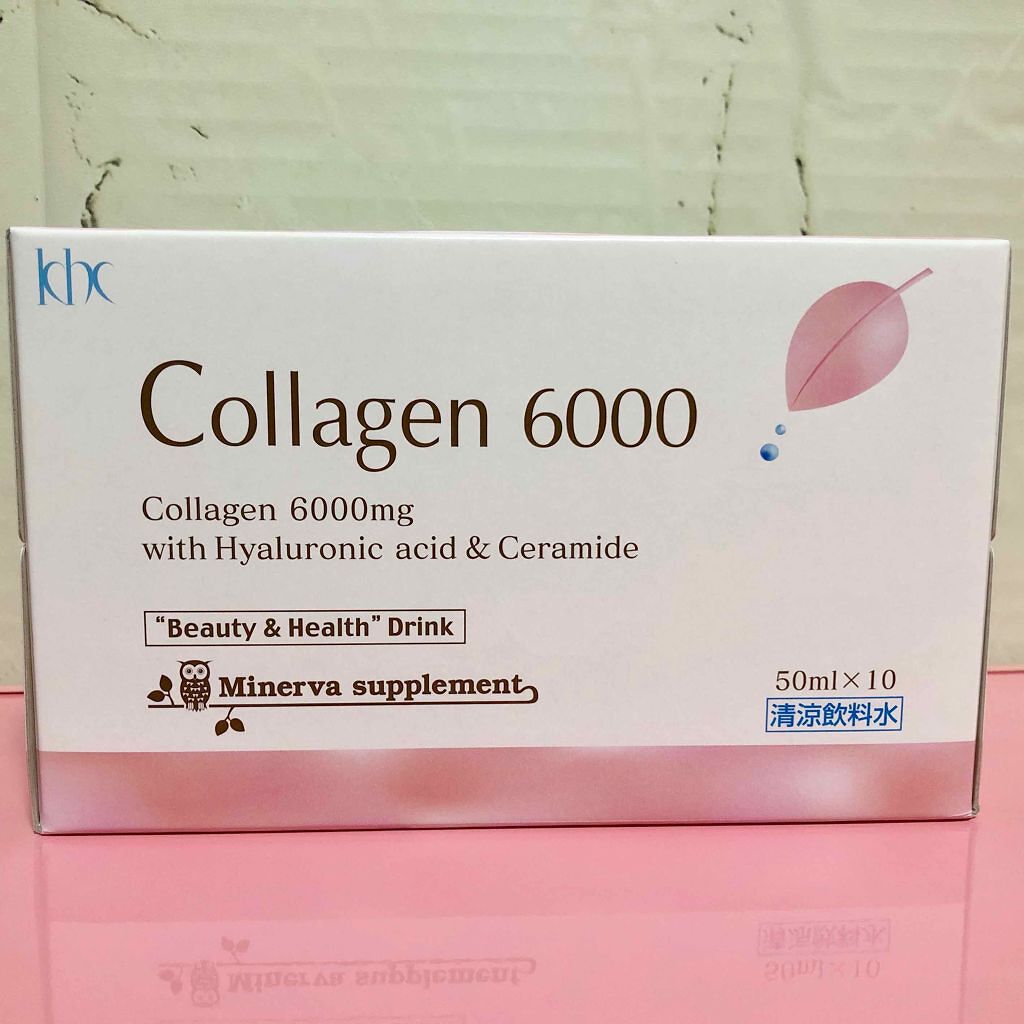 ミネルヴァ コラーゲン6000のクチコミ「1瓶50mlにコラーゲン6000mg配合のコラーゲンドリンク。

独特の生臭さなどもなく、
パ.....」（1枚目）