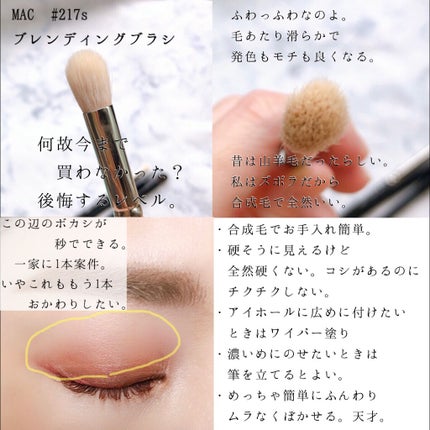 #217S ブレンディング ブラシ/M・A・C/メイクブラシを使ったクチコミ(4枚目)