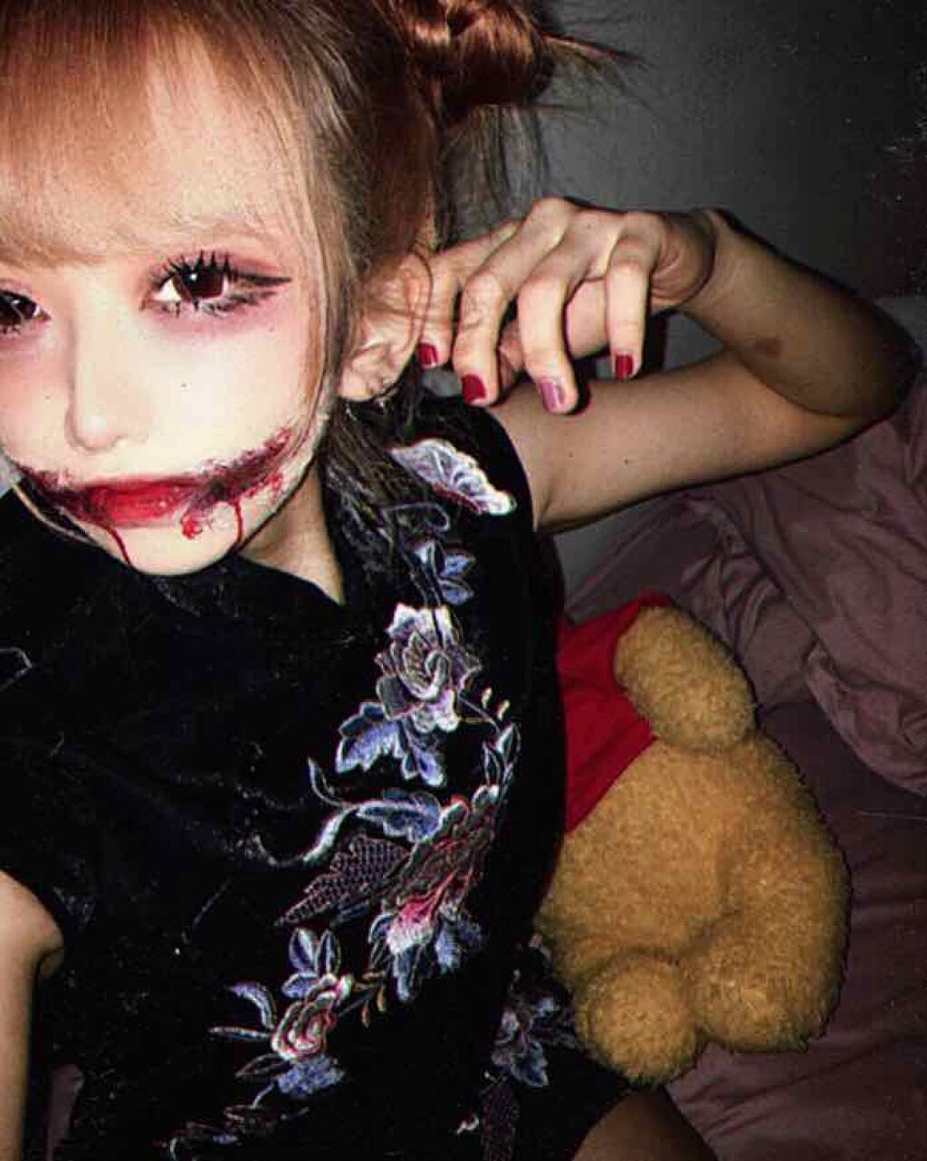 ハロウィンメイク 血のり/DAISO/パウダーファンデーションを使ったクチコミ(4枚目)