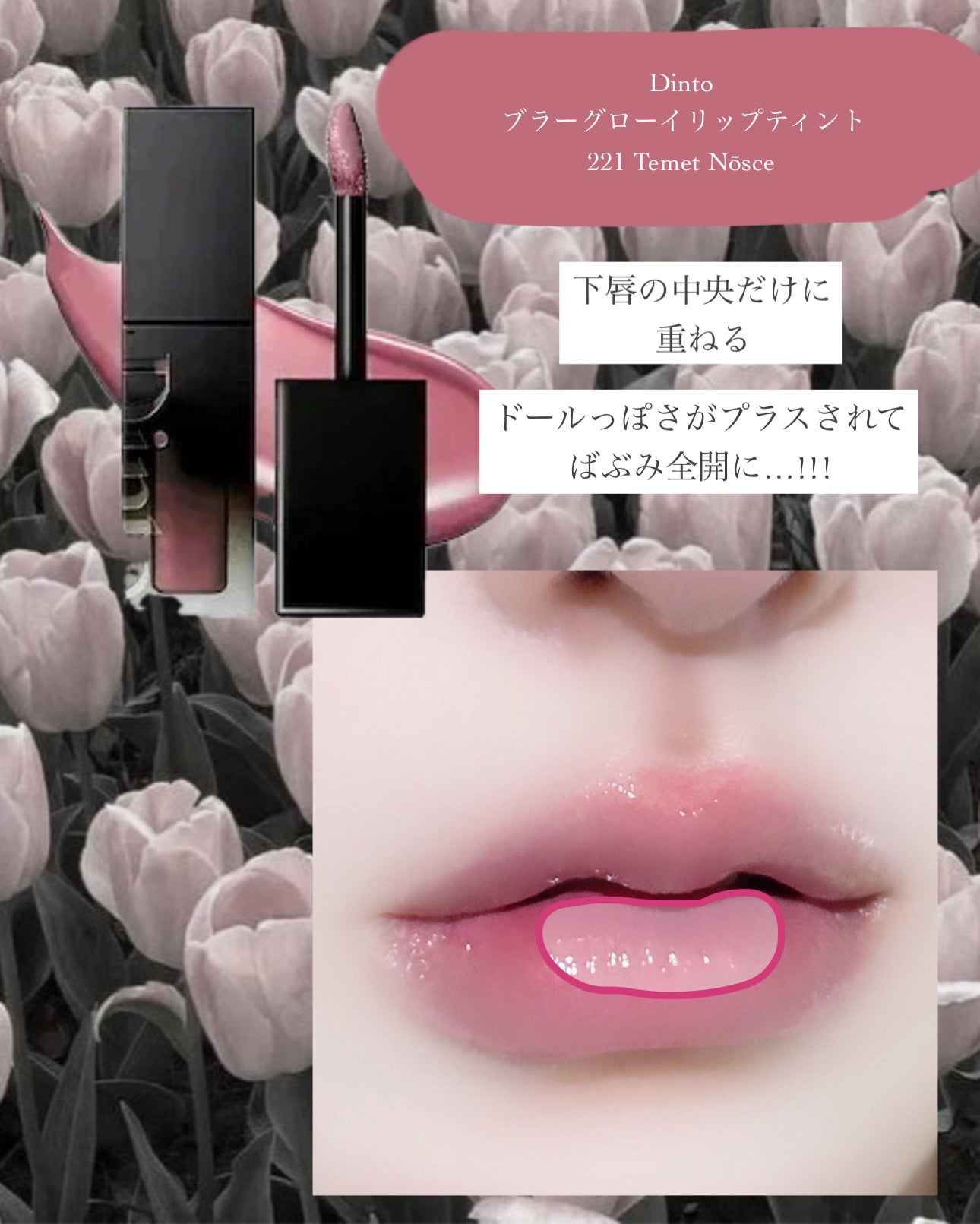 ブラーグロイリップティント/Dinto/リップティントを使ったクチコミ(5枚目)