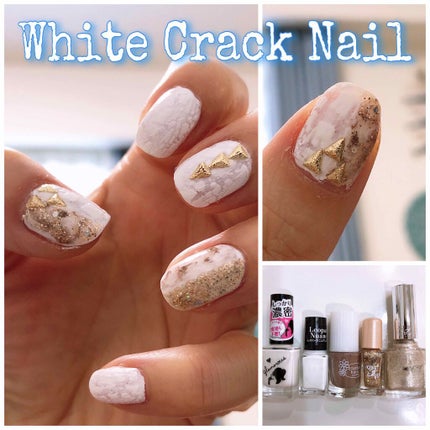 #夏ネイル,#ホワイトネイル,#クラックネイル,#paネイルのネイルデザイン