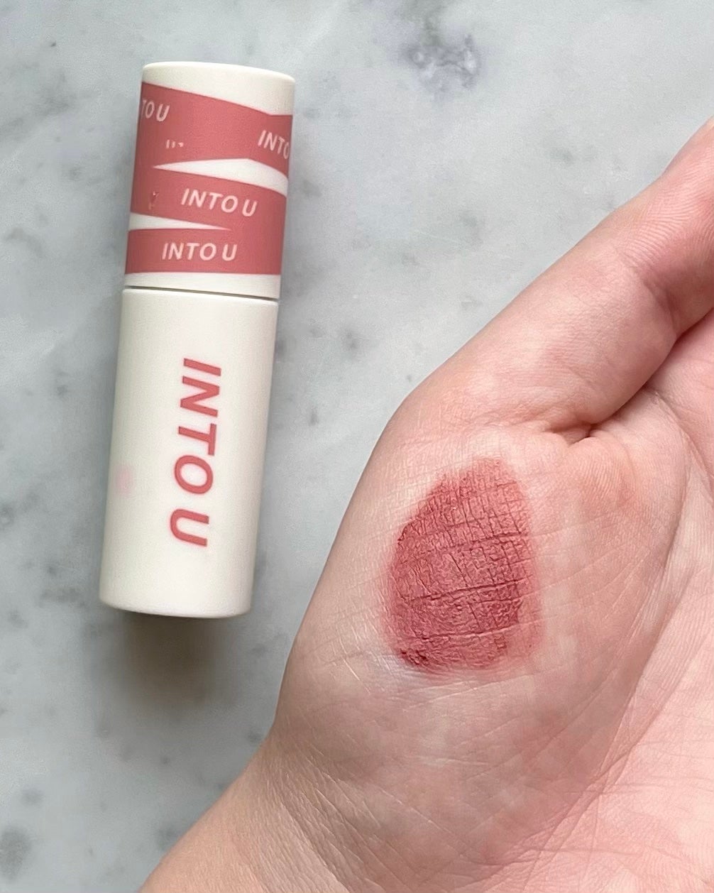 スーパーマットリップ&チークマッド/INTO U/口紅を使ったクチコミ(2枚目)