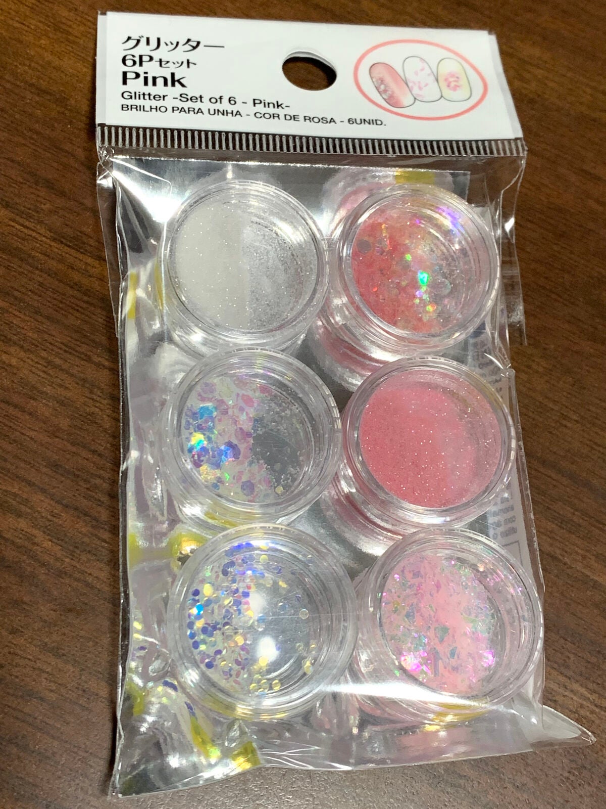 グリッター 6Pセット/DAISO/ネイルチップ・パーツを使ったクチコミ(5枚目)