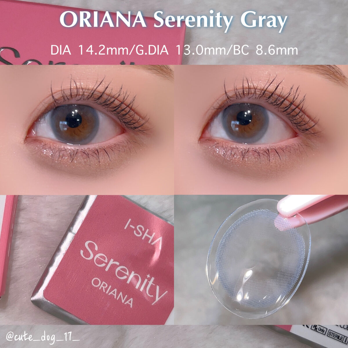 ゼリーみたいなブルーカラコン🧊🥄
I-SHA ORIANA Serenity Gray

開封後約1年
DIA 14.2mm
G.DIA 13.0mm
BC 8.6mm
含水率 40%
度数 ±0.00~-8.00

商品名はグレーです