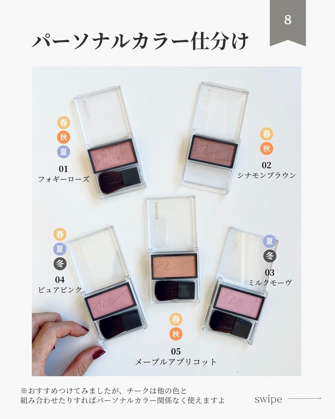 チークブラッシュ/CEZANNE/パウダーチークを使ったクチコミ(9枚目)