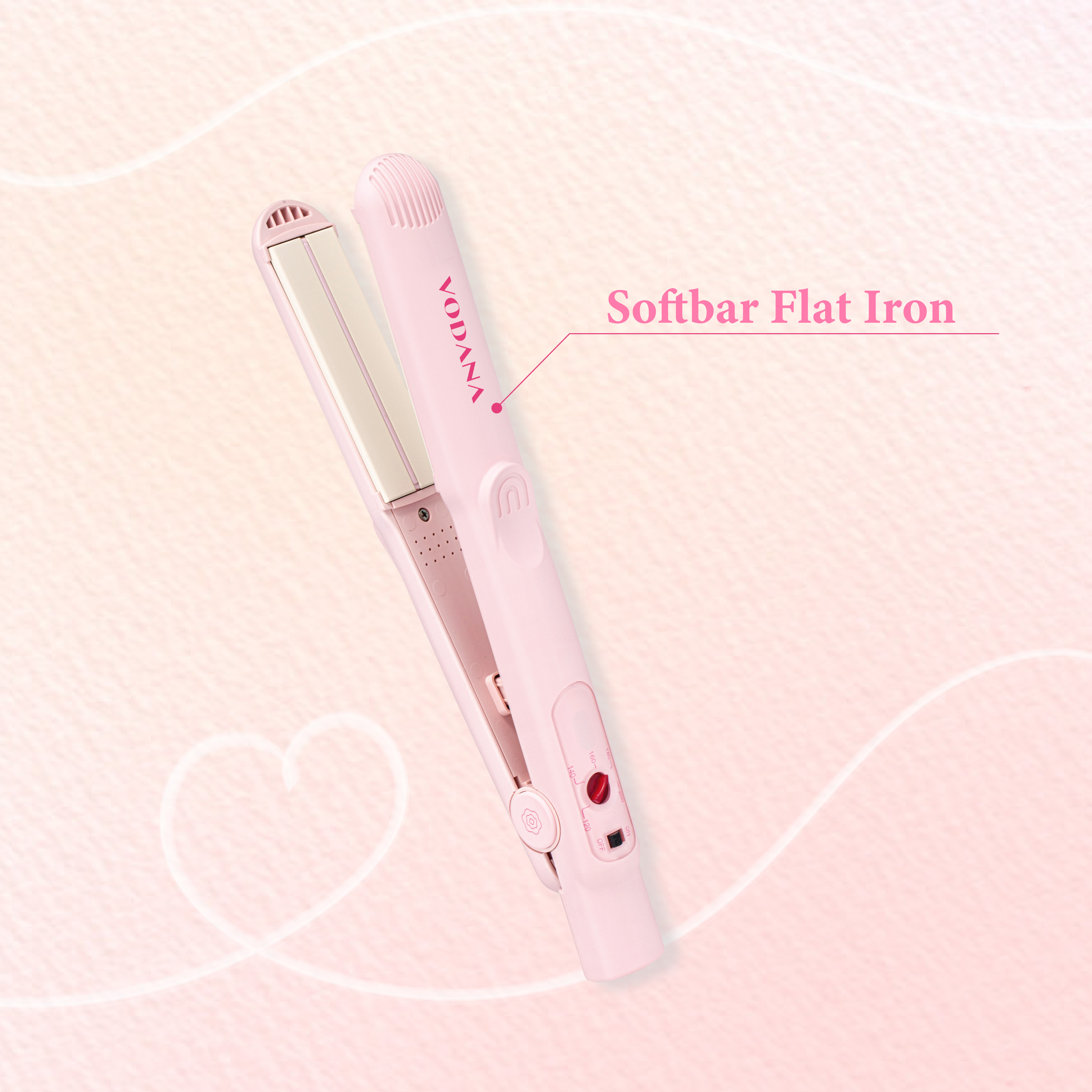 vodana カールヘアアイロン ピンク カーリングアイロン 36mm ピンク(ピンク): コスメ＆ビューティー