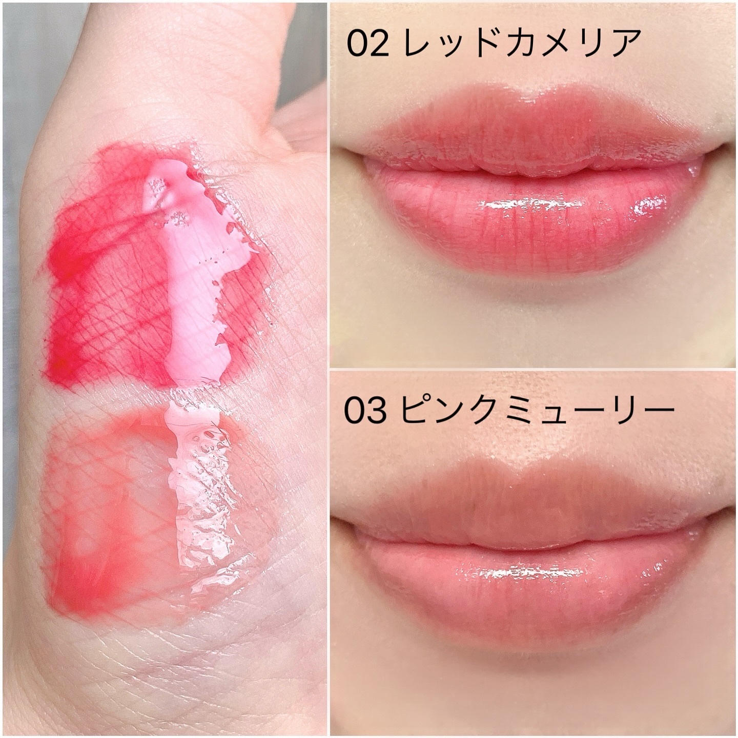 ナチュラルブルームリップオイルセラム 3色セット/PINATE/リップグロスを使ったクチコミ（3枚目）