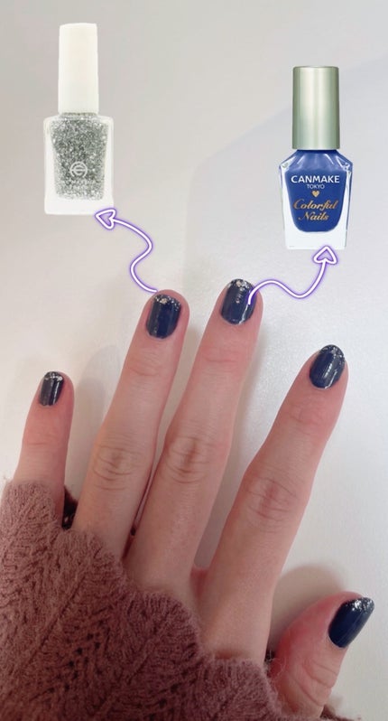 カラフルネイルズ N57 インディゴブルー/キャンメイク/マニキュアを使ったクチコミ(2枚目)