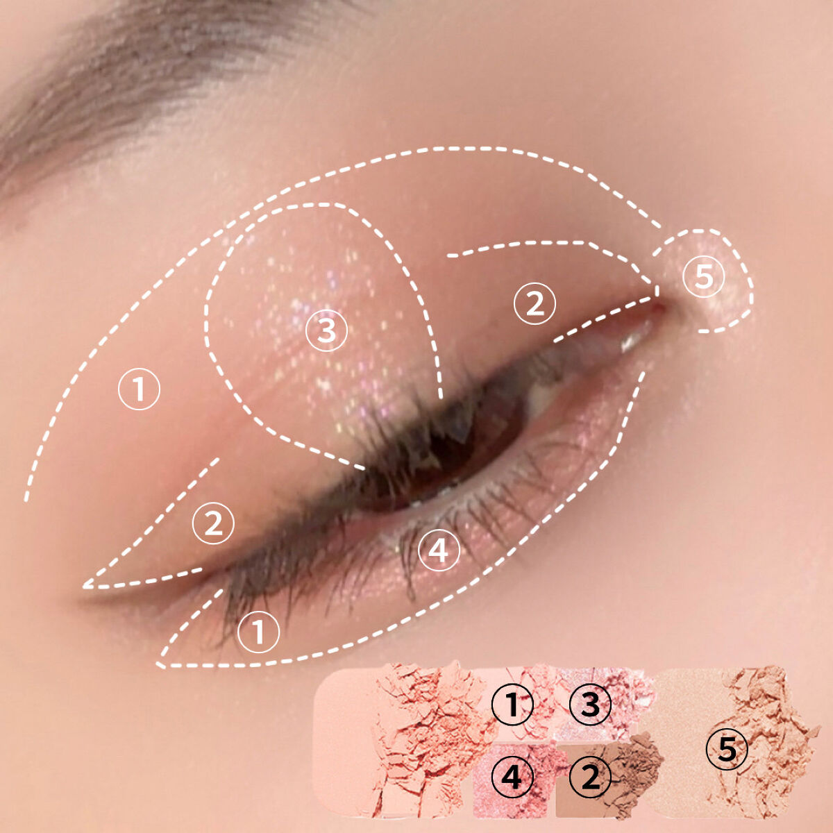 ヴィーガンフェイスオールパレット 02ピーチグロウ/AMUSE/アイシャドウパレットを使ったクチコミ（3枚目）