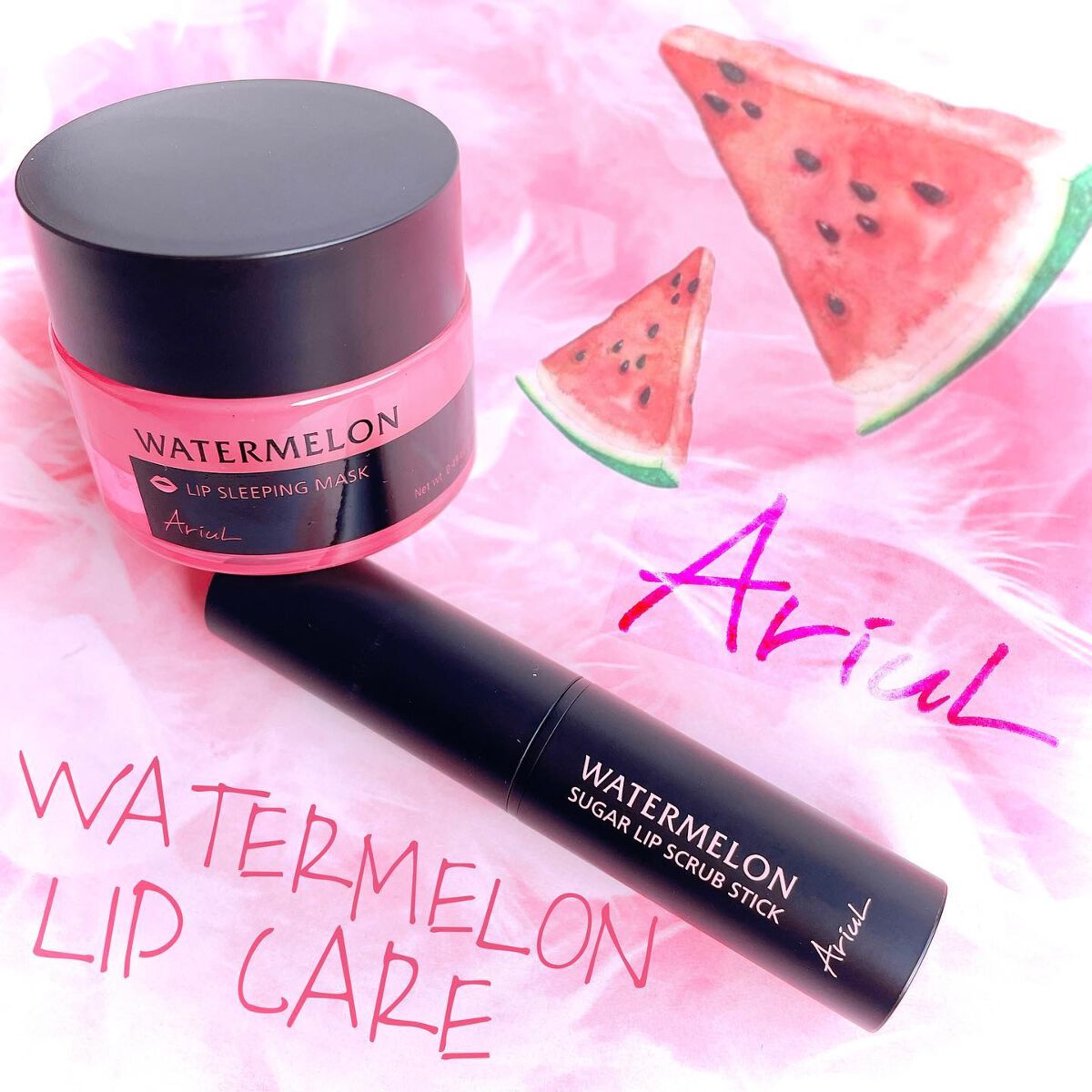 Ariul ウォーターメロンシュガーリップスクラブスティックのクチコミ「*.♪。★*・゜・＊♪*.♪。★*・゜*.♪。★*・゜

〘 𝐀𝐫𝐢𝐮𝐋 〙ㅤ

🍉 𝐖𝐀𝐓𝐄.....」（1枚目）