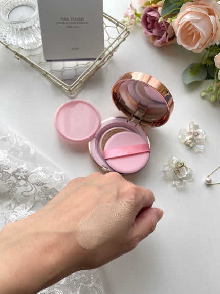 ピンクティーツリーカバーアップグロウクッション/APLIN/クッションファンデーションを使ったクチコミ(3枚目)