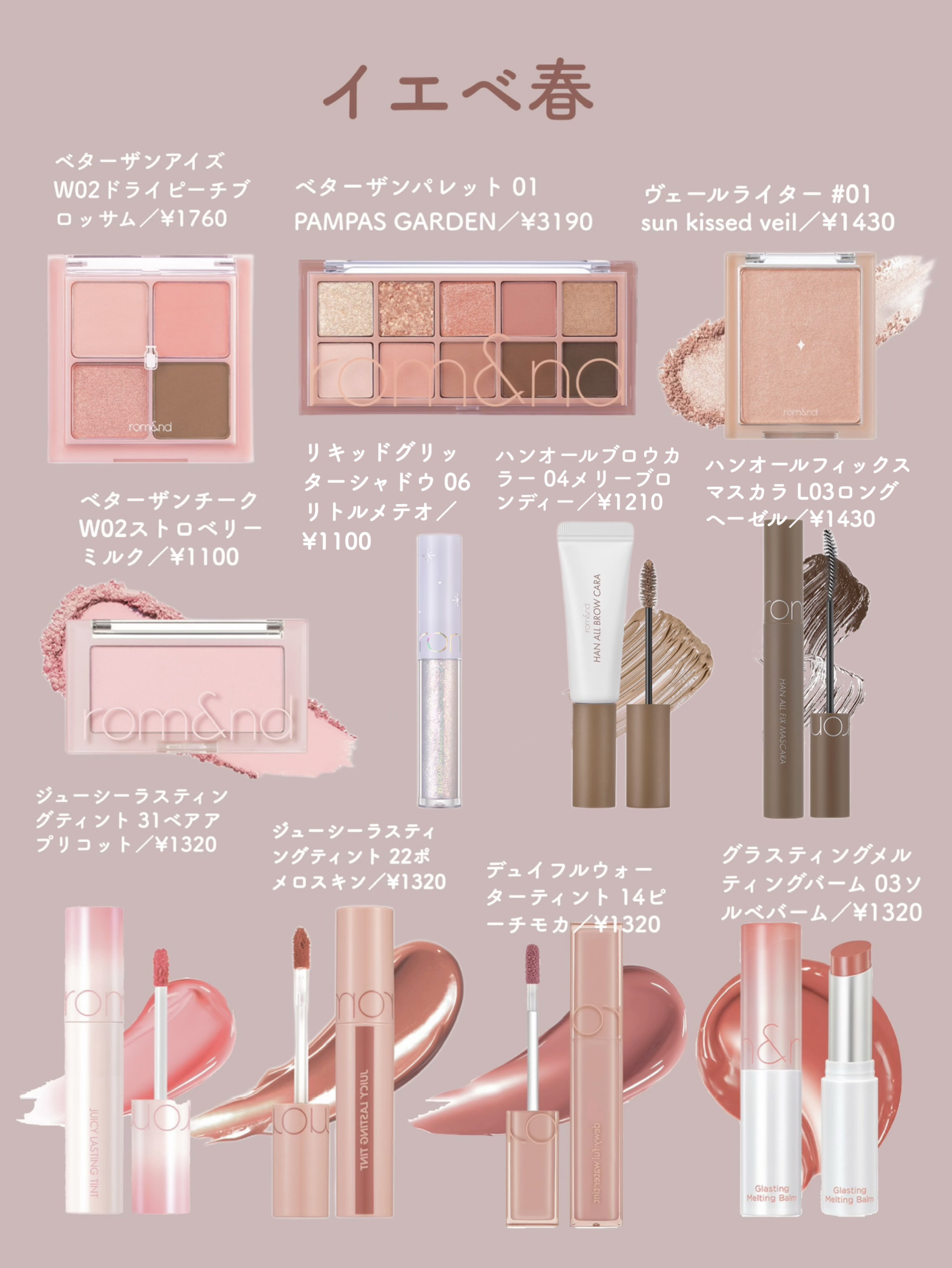 ジューシーラスティングティント｜rom&nd他、9商品を使った口コミ