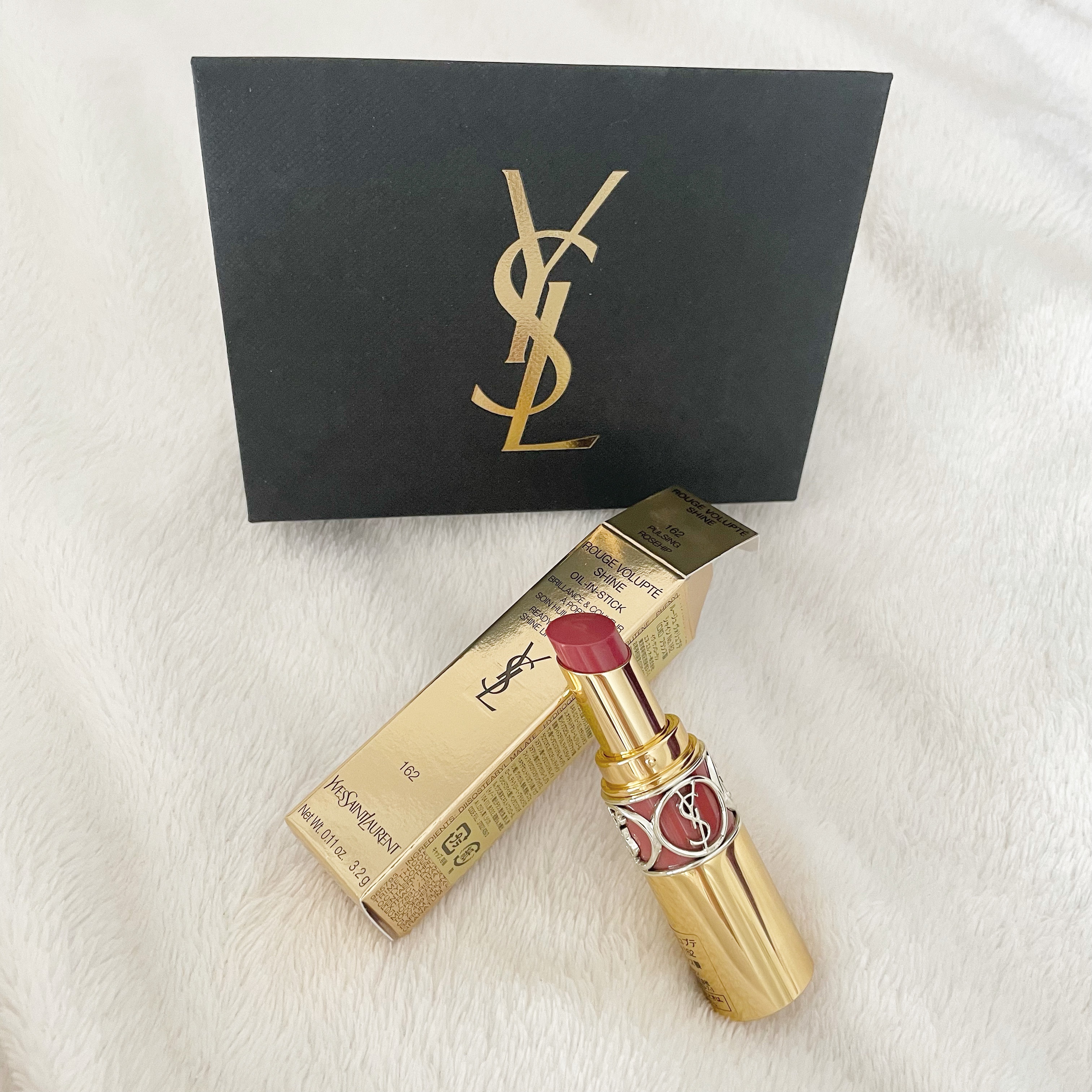 ルージュ ヴォリュプテ シャイン No.162 パルシング ローズヒップ/YVES SAINT LAURENT BEAUTE/口紅を使ったクチコミ（1枚目）