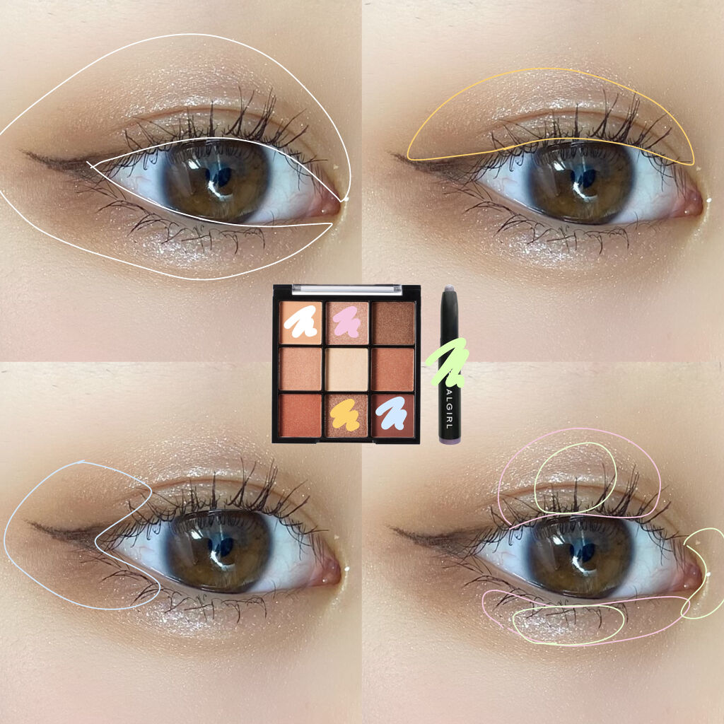 SPIRAL GIRL マルチライナー/DAISO/スティックアイシャドウを使ったクチコミ（2枚目）