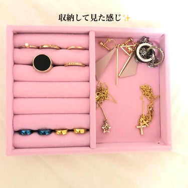 minna on LIPS 「【可愛くアクセ収納💗】#ダイソーアクセサリートレイ110円ダイ..」（2枚目）