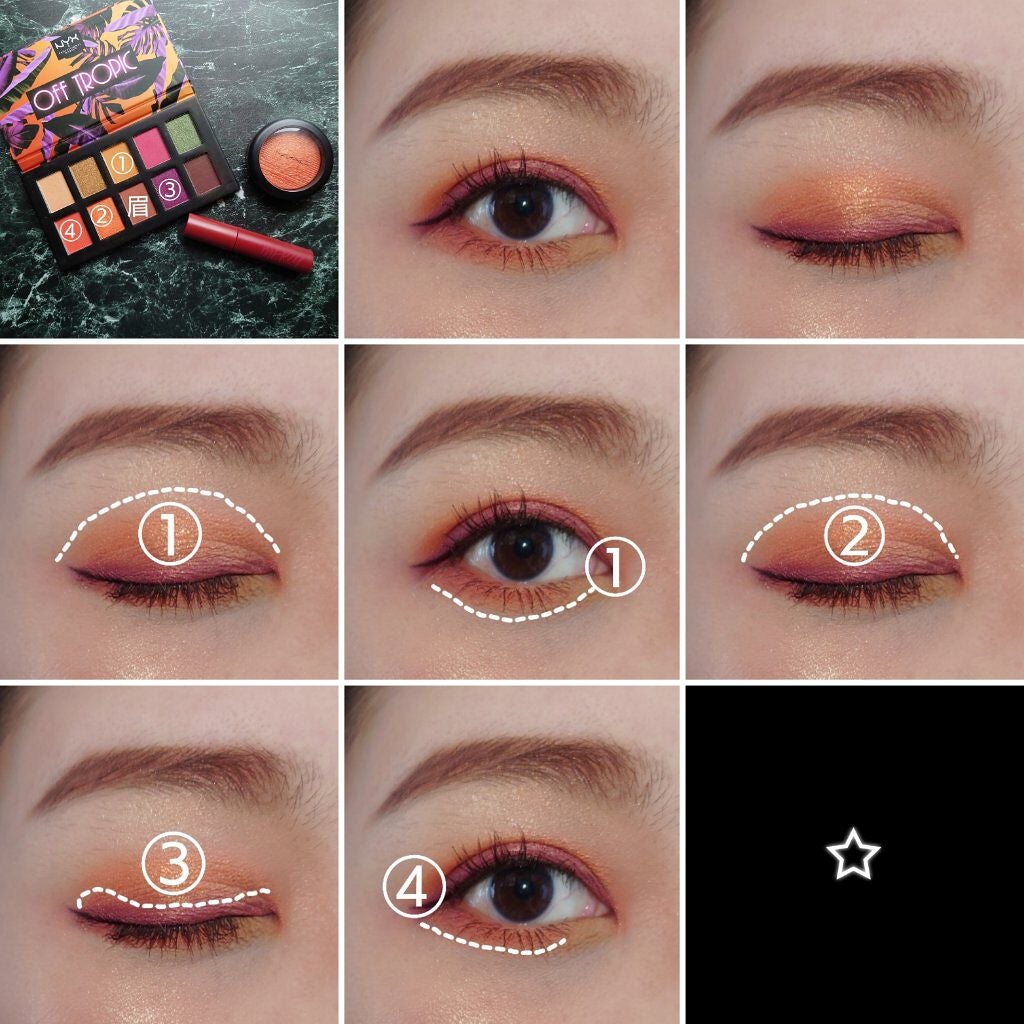 オフトロピック シャドウ パレット/NYX Professional Makeup/アイシャドウパレットを使ったクチコミ(4枚目)