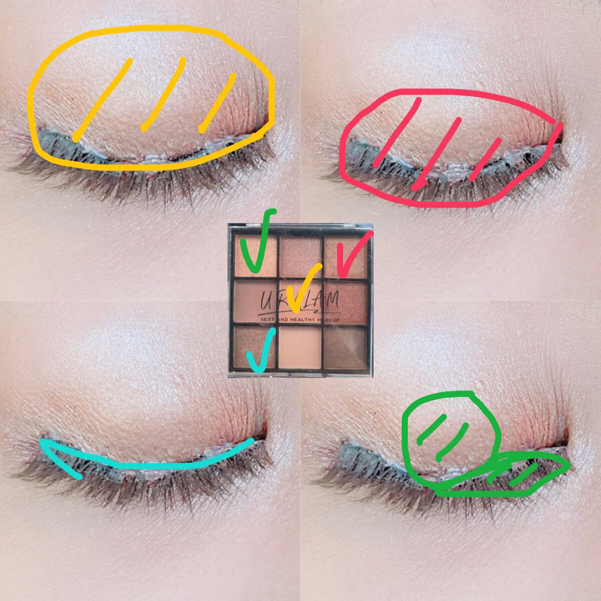 UR GLAM　BLOOMING EYE COLOR PALETTE/U R GLAM/アイシャドウパレットを使ったクチコミ（2枚目）