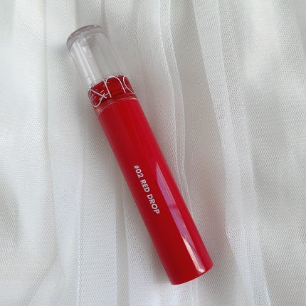 グラスティングウォーターティント 02 レッド ドロップ/rom&nd/リップティントを使ったクチコミ(3枚目)