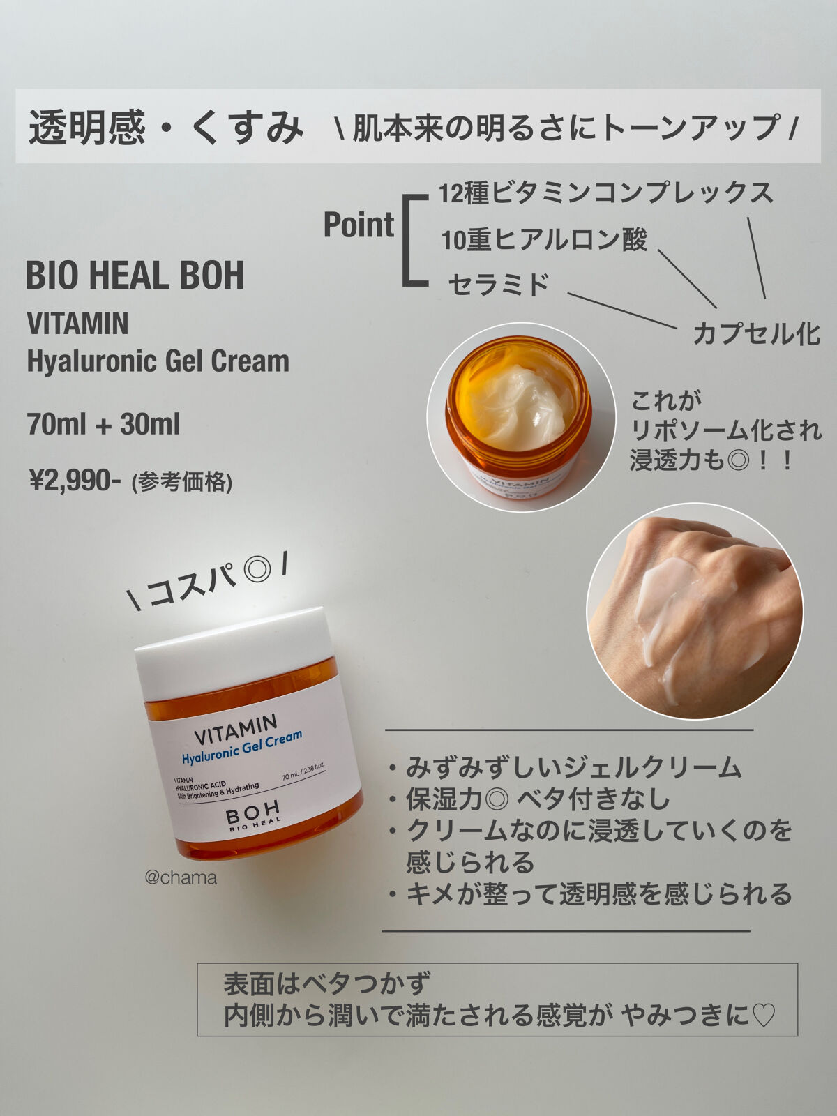 ビタミン ヒアルロニック ジェルクリーム/BIOHEAL BOH/オールインワン化粧品を使ったクチコミ（3枚目）