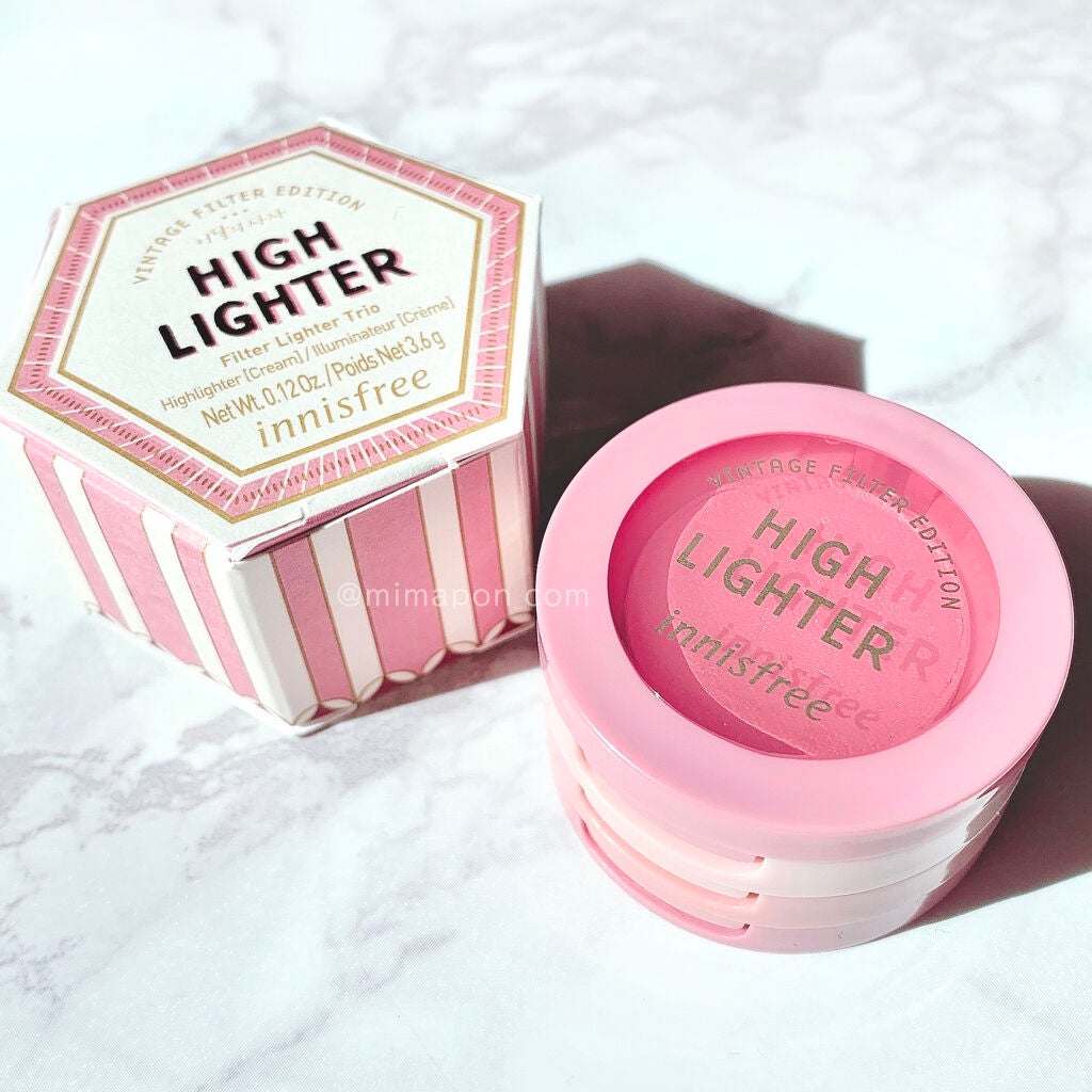 フィルター ハイライター トリオ Vintage Filter Edition/innisfree/クリームハイライトを使ったクチコミ(4枚目)