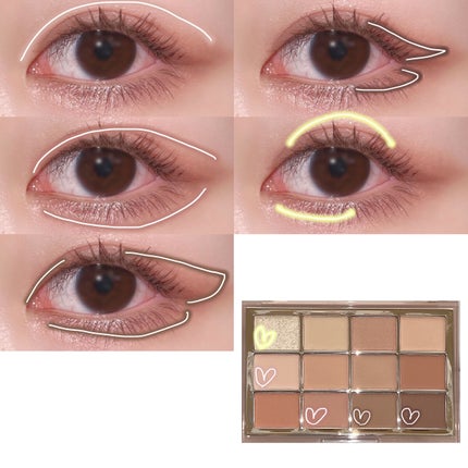 ソフトブラーリングアイパレット/wakemake/アイシャドウパレットを使ったクチコミ(5枚目)