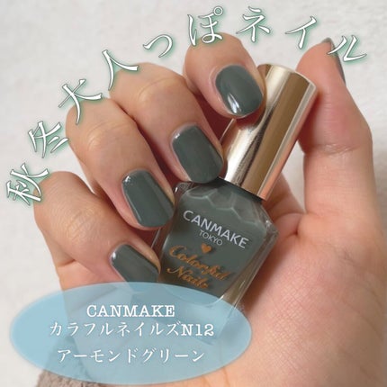 カラフルネイルズ N12 アーモンドグリーン/キャンメイク/マニキュアを使ったクチコミ(1枚目)