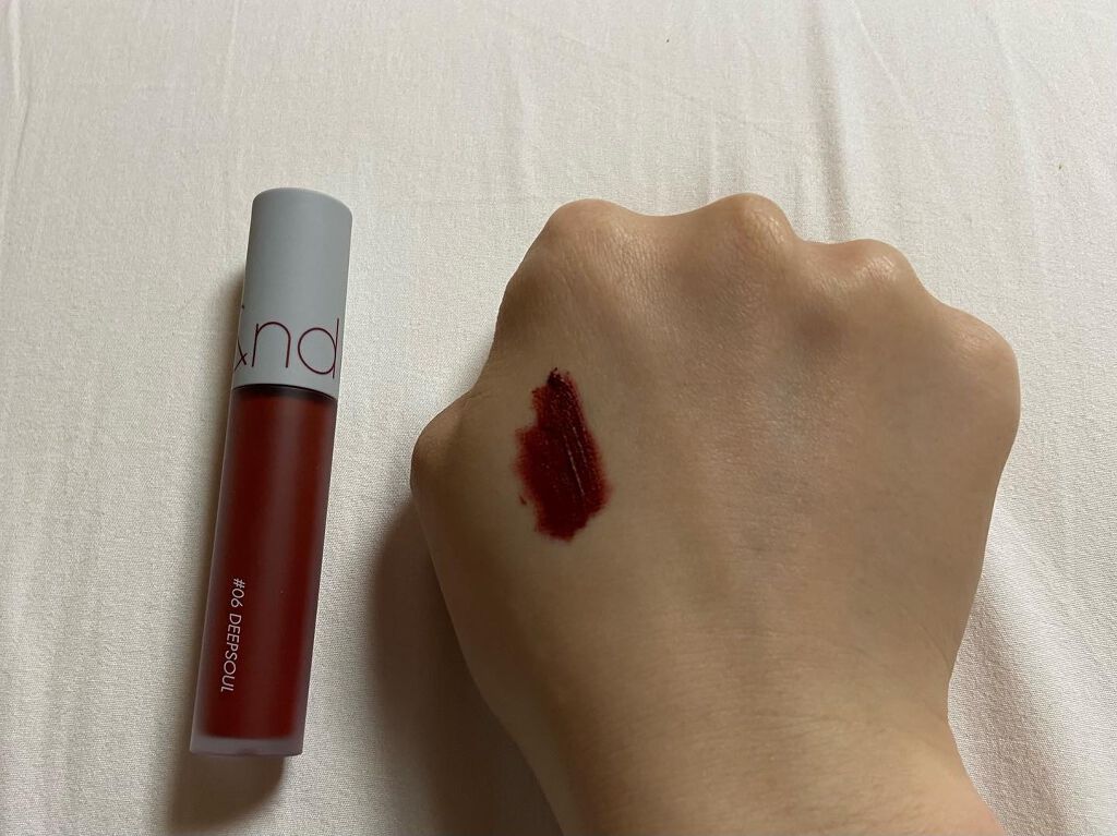 ゼロベルベットティント 06 ディープソウル(DEEP SOUL)/rom&nd/リップティントを使ったクチコミ（2枚目）