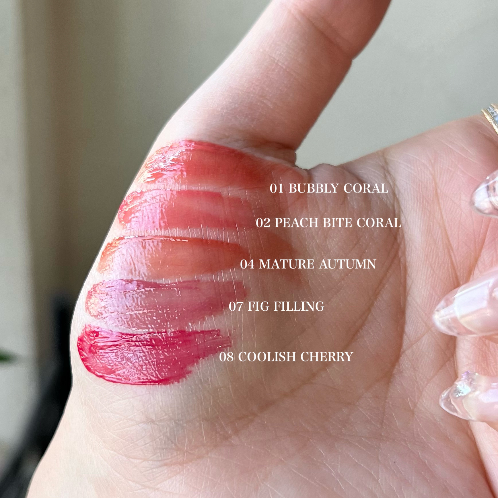 デュイジェルグロウティント 01 バブリーコーラル/wakemake/リップティントを使ったクチコミ（3枚目）