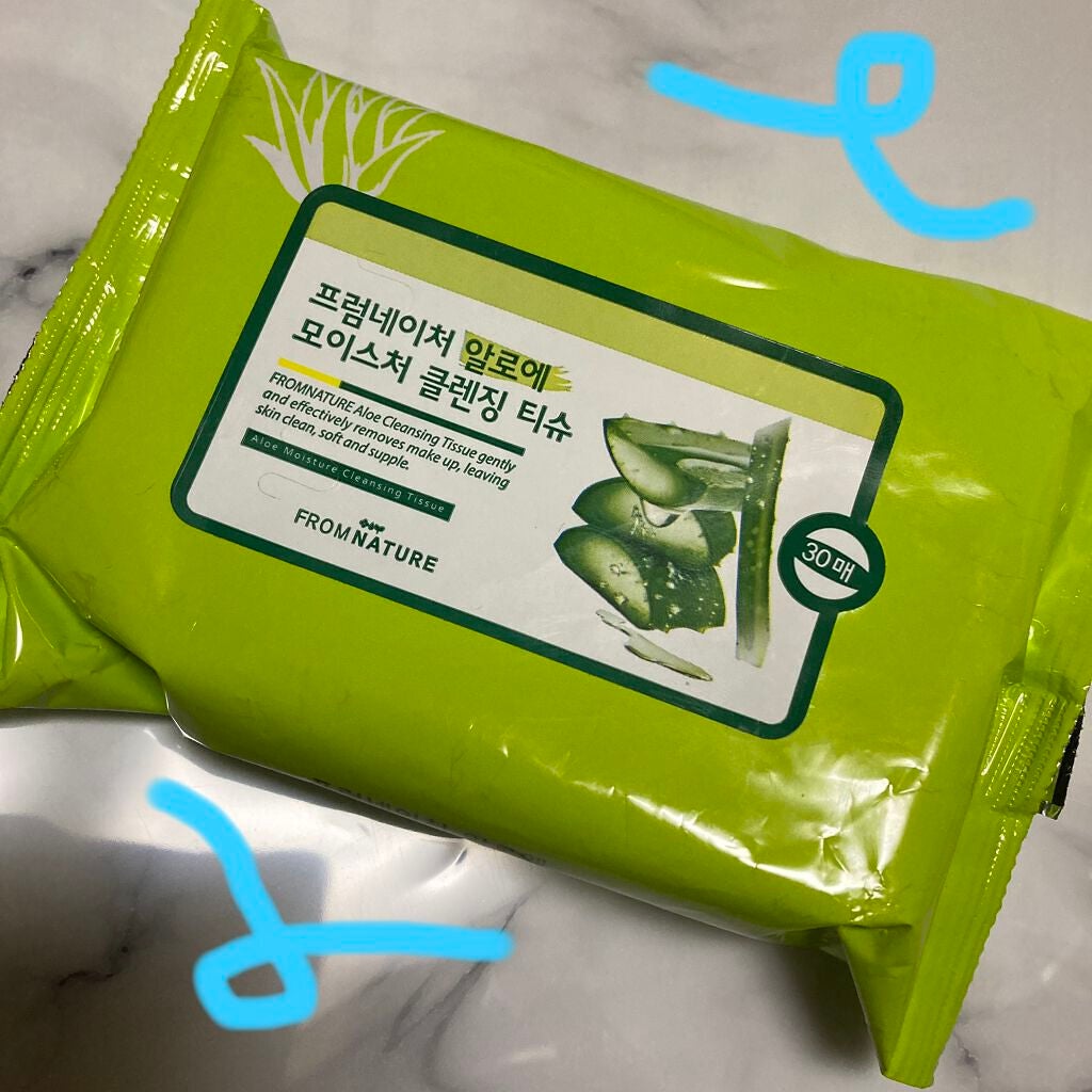 アロエモイスチャークレンジングティッシュ/FROM NATURE/クレンジングシートを使ったクチコミ(1枚目)