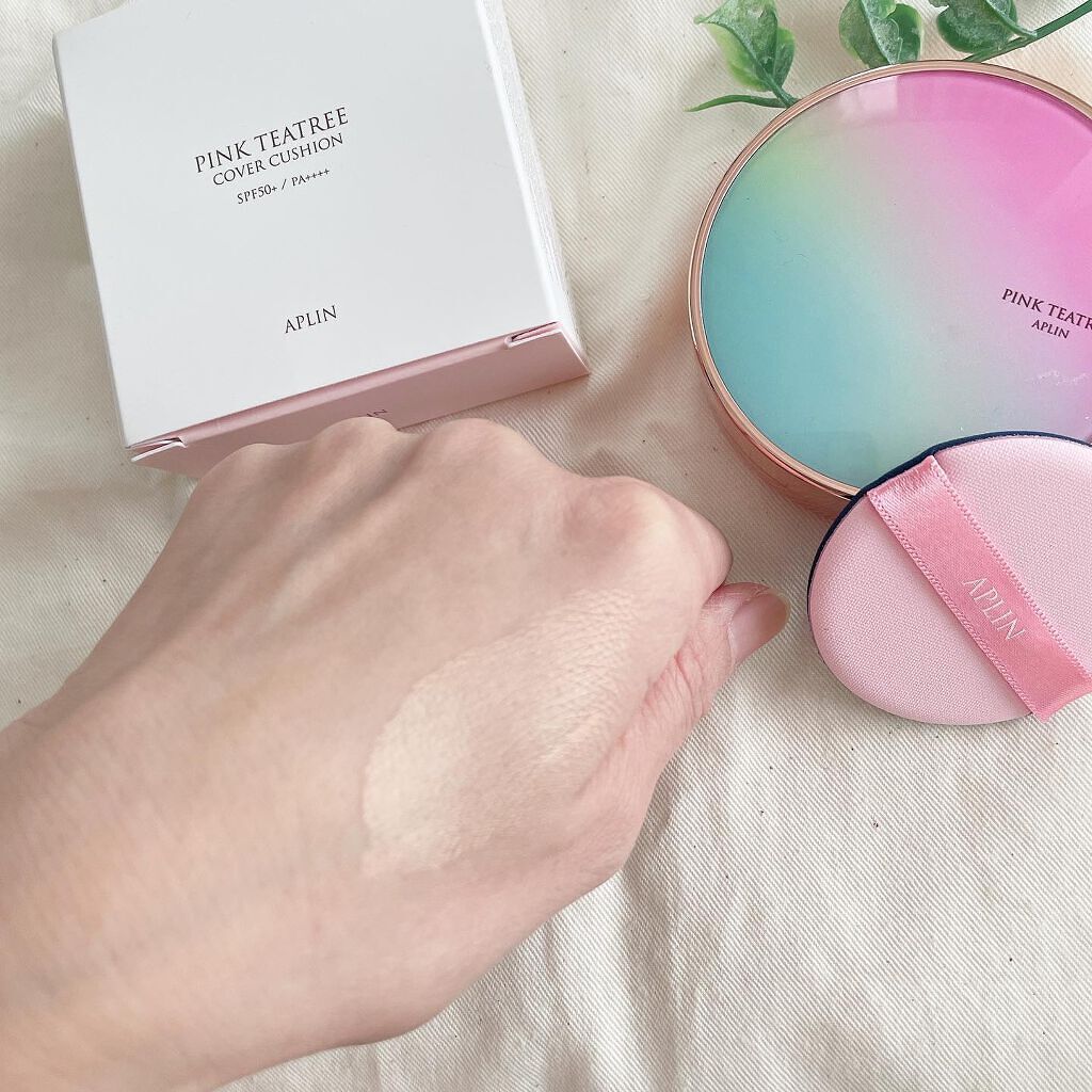 ピンクティーツリーカバークッション/APLIN/クッションファンデーションを使ったクチコミ（3枚目）