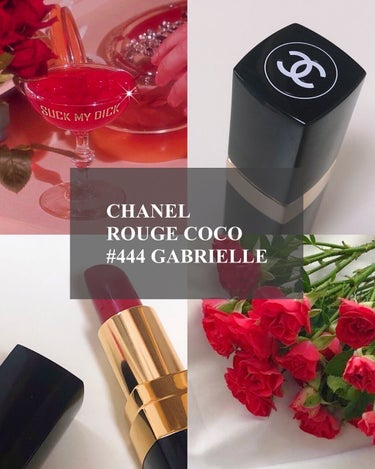 CHANEL  ルージュ ココ
444 ガブリエル 





鮮やかな赤色の口紅です💄♡
真っ赤の中にゴールドのラメが入っていてとても華やかです！！




クリスマスに父にプレゼントしてもらってから