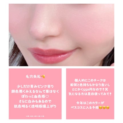 チークブラッシュ/CEZANNE/パウダーチークを使ったクチコミ(3枚目)