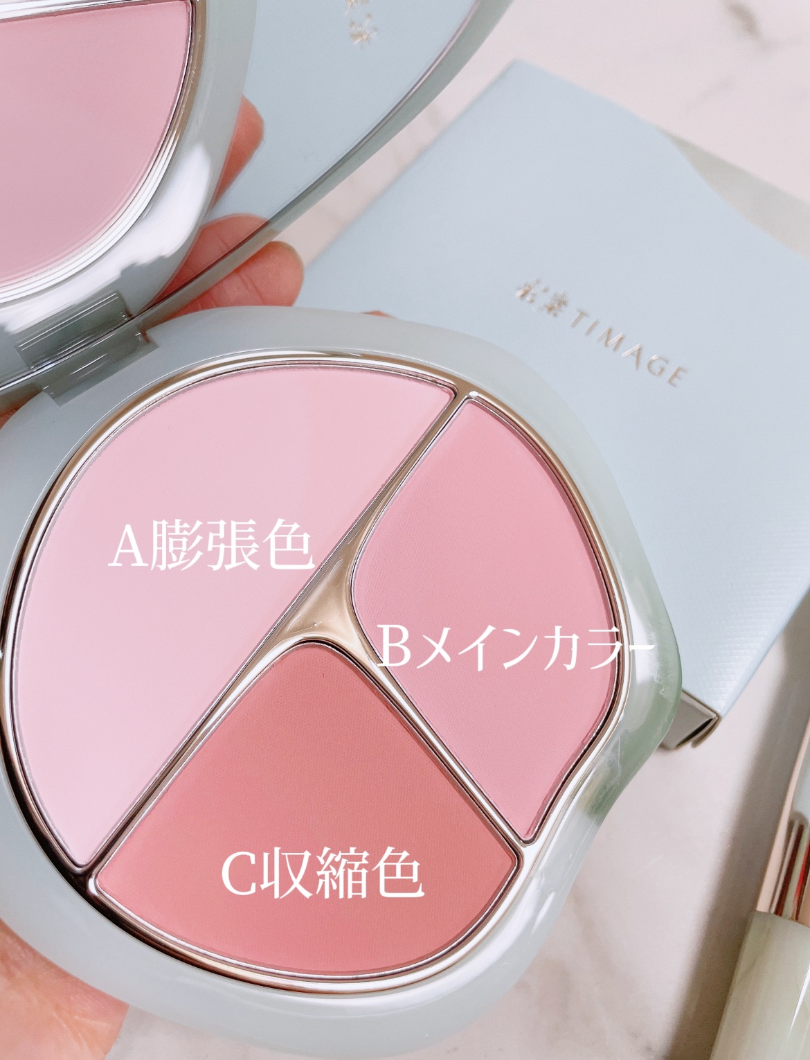 TIMAGE  3色チークパレット/TIMAGE/パウダーチークを使ったクチコミ（2枚目）