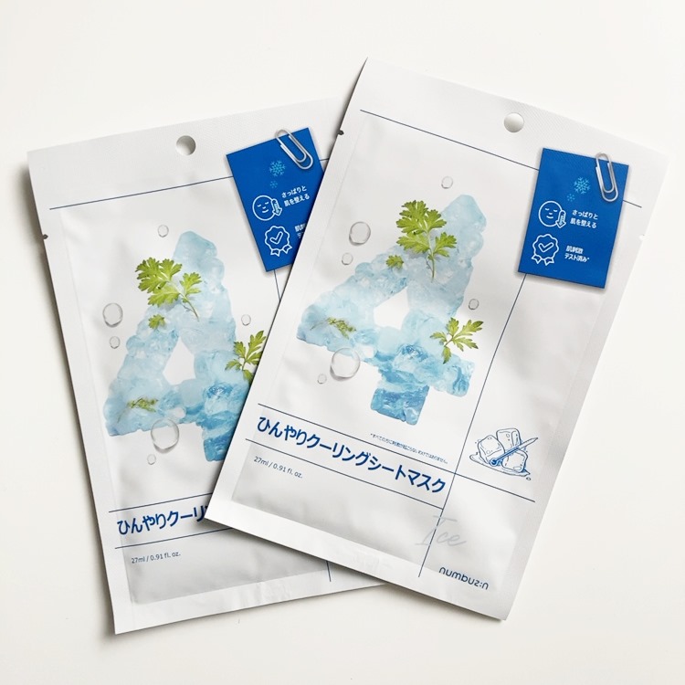 4番 ひんやりクーリングシートマスク 4枚入り/numbuzin/シートマスク・パックを使ったクチコミ（2枚目）