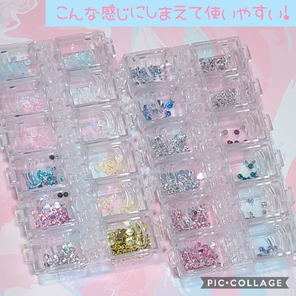 デコパーツケース 12マス(1コマづつ開けて使用可能)/セリア/その他を使ったクチコミ(2枚目)