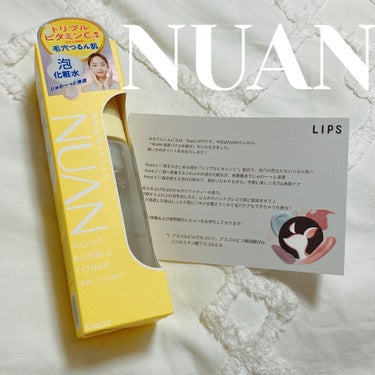 LIPS様を通してNUAN様から浸透バブル化粧水を頂きました。
ありがとうございます。

•トリプルビタミンC配合で肌を引き締め毛穴の目立たない肌へ

•泡の化粧水が角質層まで浸透

使い方もいろいろ⇩