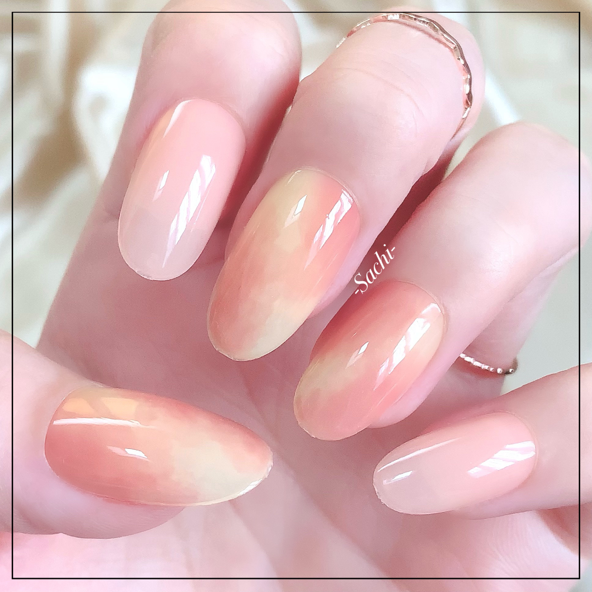 ムードペブルネイル W04 BABY PEACH/rom&nd/マニキュアを使ったクチコミ（2枚目）