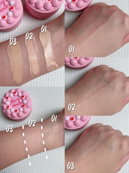 ハッピーユアデイクッション/Merrymonde/クッションファンデーションを使ったクチコミ(2枚目)