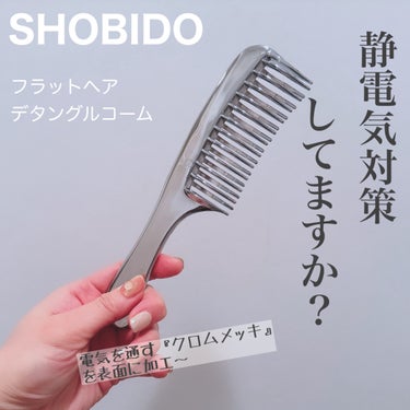 SHOBIDO フラットヘア  デタングルコームのクチコミ「髪にたまったパチパチパチを クロムメッキが逃がす  SHOBIDO フラットヘア  デタングル.....」（1枚目）