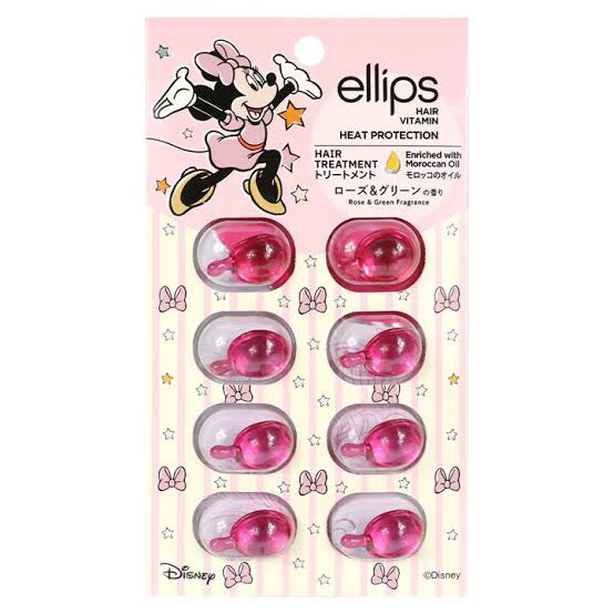 【ディズニー限定デザイン】ellips（エリップス）ヘアオイル シートタイプ8粒 （ピンク／ローズ＆グリーンの香り）ミニー/ellips/ヘアケア・スタイリングを使ったクチコミ（1枚目）