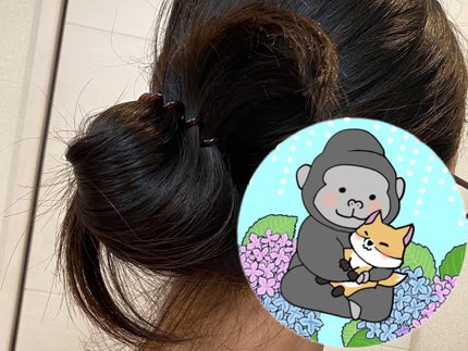 スプリングヘアゴム スリム 2P BK&BR/マペペ/ヘアアクセサリーを使ったクチコミ(3枚目)