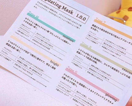 Updating Mask 1.0.0 5タイプセット 1セット5枚入り/meol/シートマスク・パックを使ったクチコミ(2枚目)