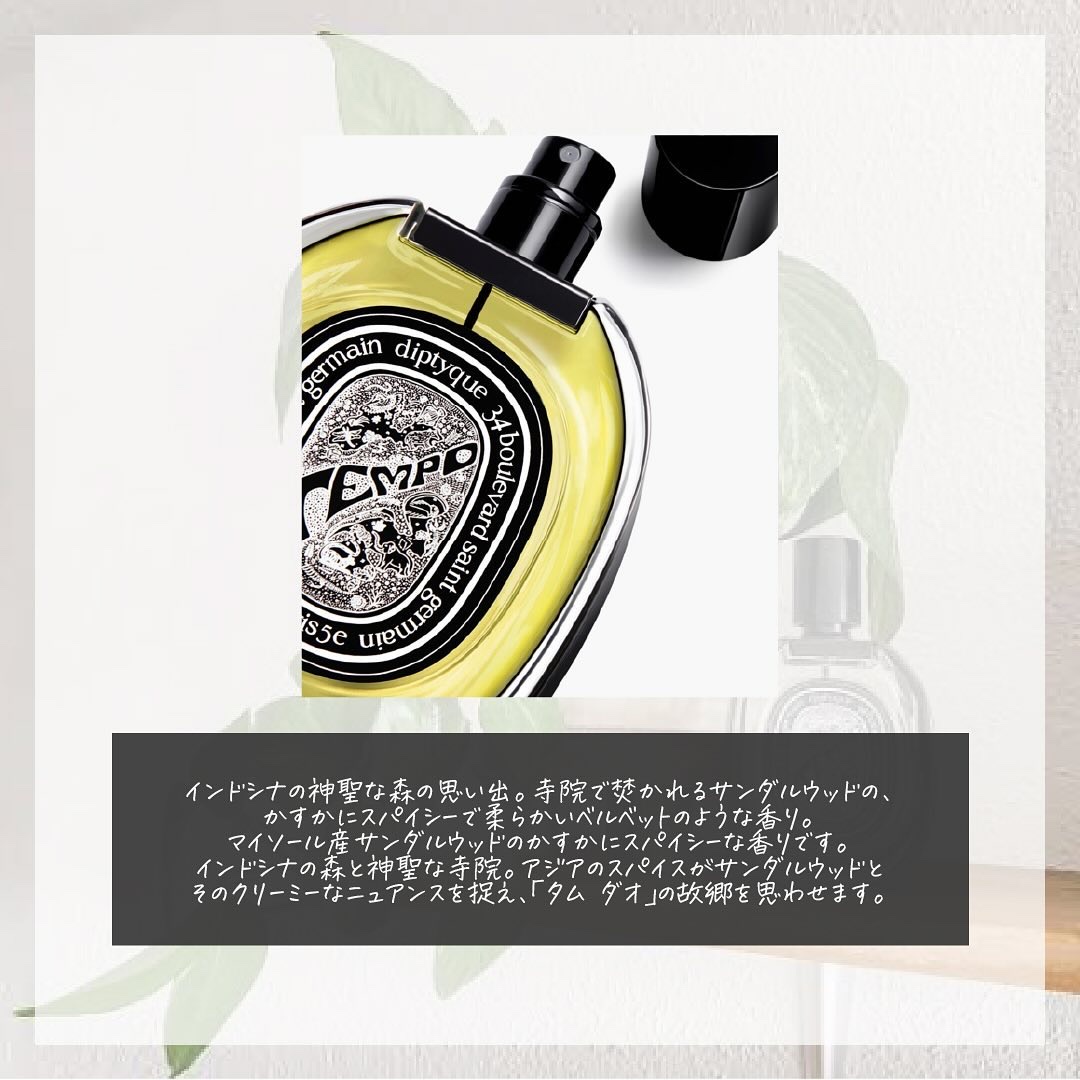 限定香水(レディース)】オードパルファン テンポ｜diptyqueの口コミ - . 『森の香り 人気香水』 🌳製品情報🌳 by  エスログ┊1日1分のモテ香水紹介(20代後半) | LIPS