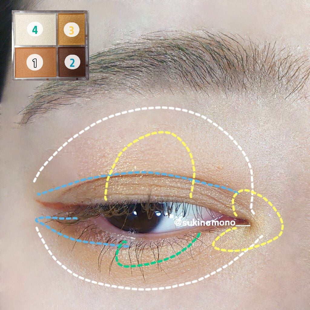 グラデーション アイシャドウ/ちふれ/アイシャドウパレットを使ったクチコミ(4枚目)