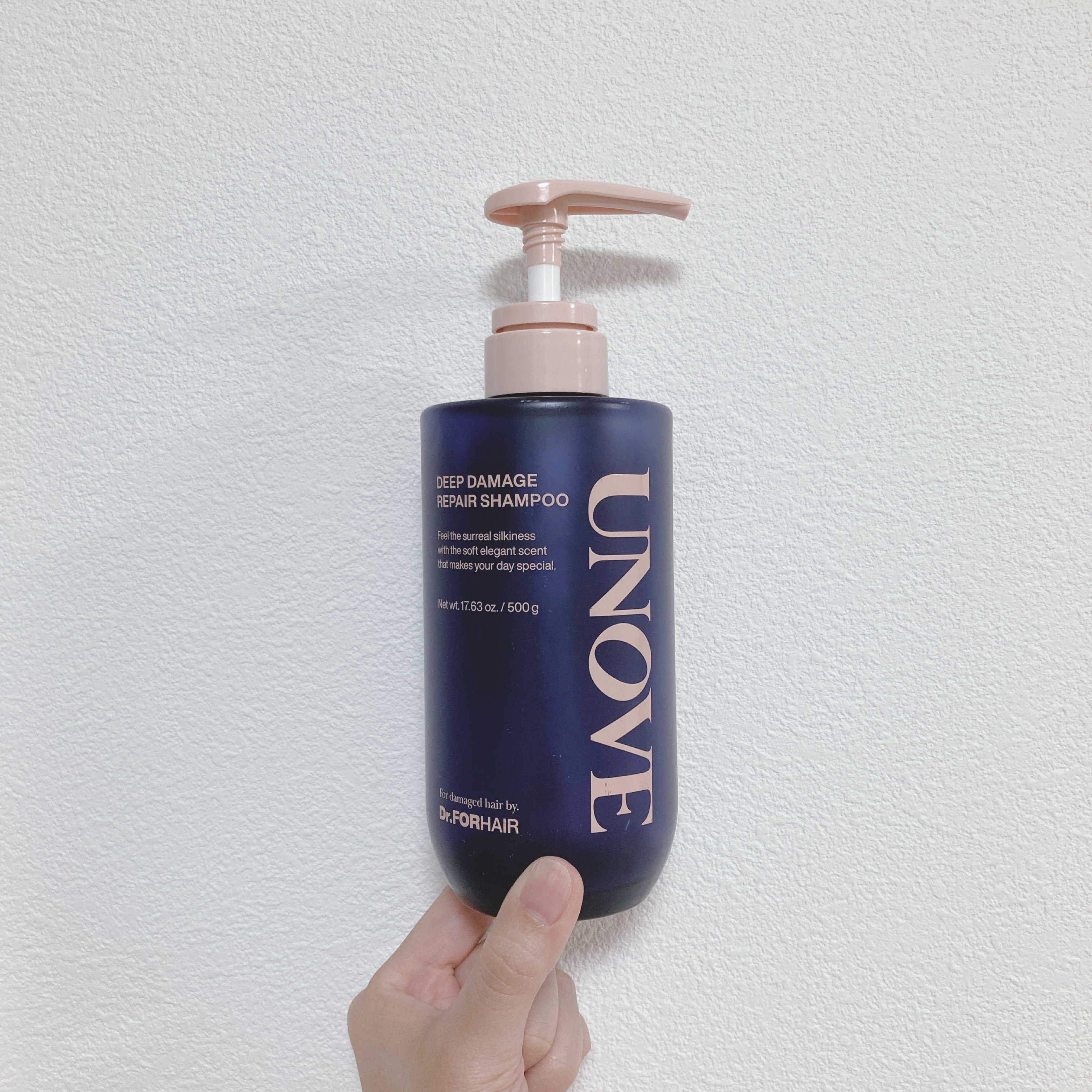 UNOVE アノブ ダメージリペアシャンプーのクチコミ「「ディープダメージリペアシャンプー500ml」

☘️リピート→△
☘️大容量でコスパはいいけ.....」（1枚目）