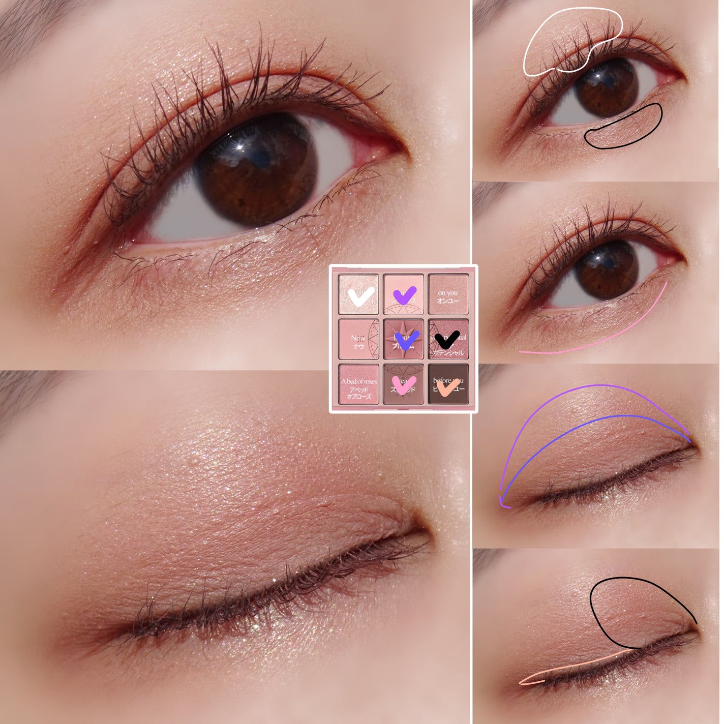 マイフェイブムードアイパレット 9カラー/HOLIKA HOLIKA/アイシャドウパレットを使ったクチコミ(4枚目)