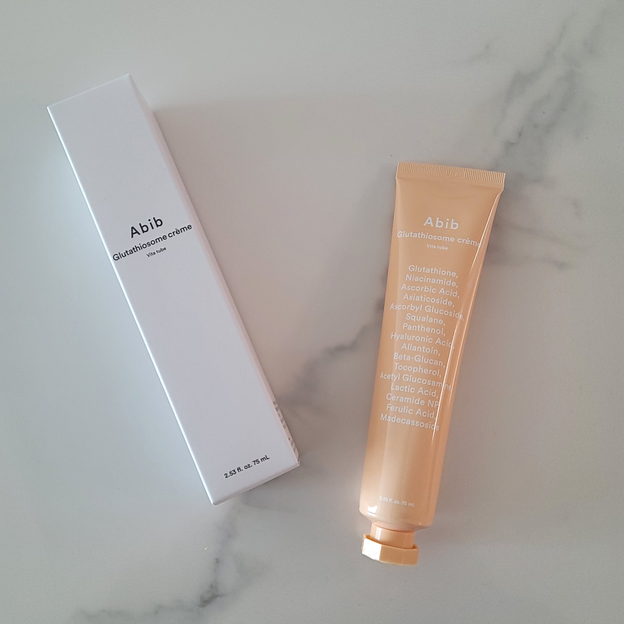 人気のグルタチオンソームラインから新商品✨
Abib グルタチオンソームクリーム ビタチューブ
早速試してみました！

【特徴】
✓シミ除去＆トーンアップ効果でくすみケア！
✓鎮静＆保湿＆強化でケアだけでなく予防まで！
✓グルタチオンソーム