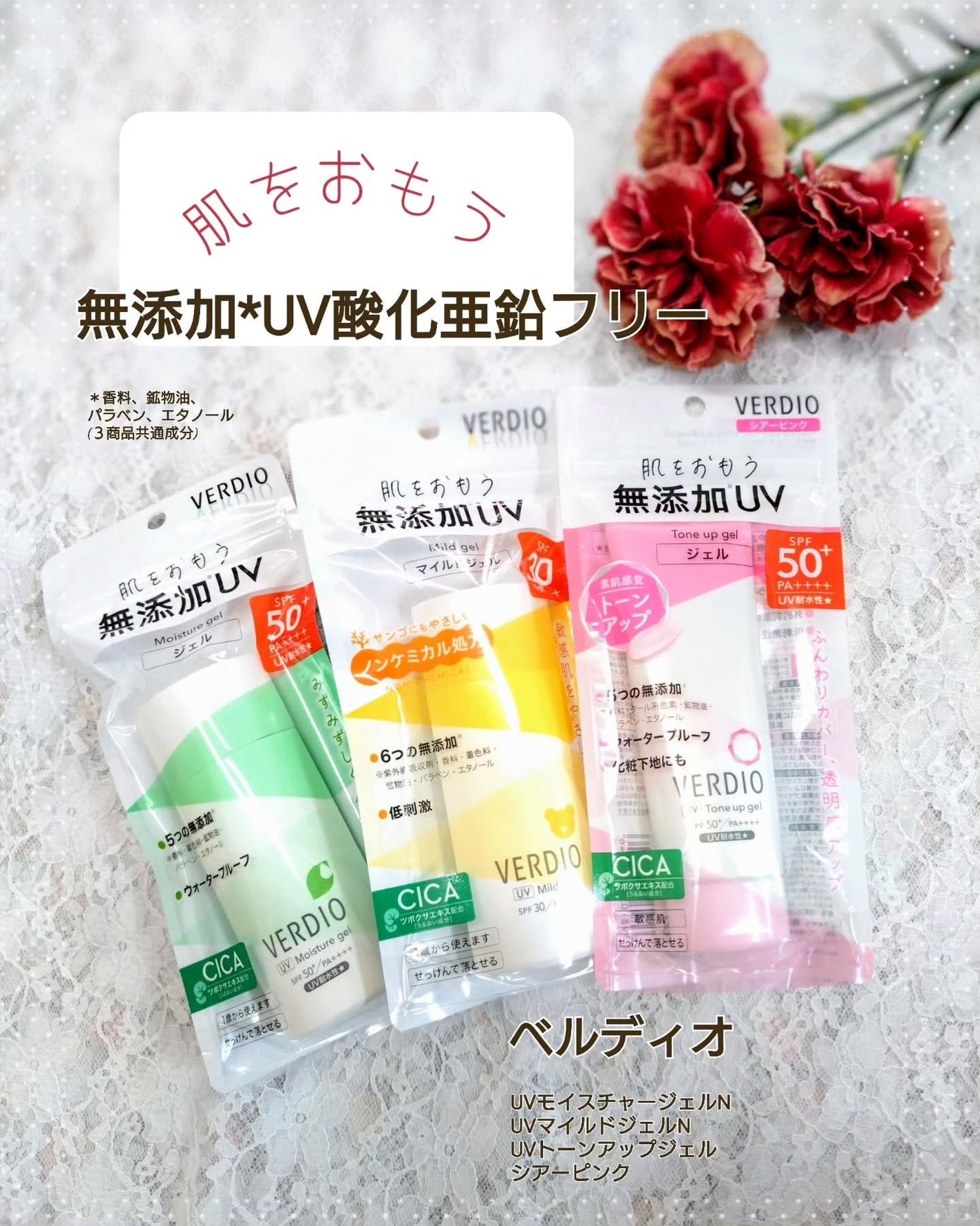 ベルディオ UV モイスチャージェル N/メンターム/日焼け止めジェルを使ったクチコミ(1枚目)